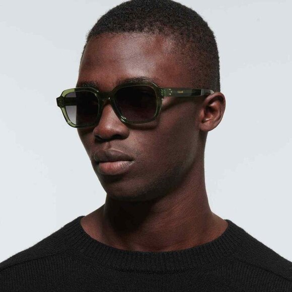 🕶️ New Celine CL40266U 59A Sunglasses - Transparent Taupe Frame, Smoke Lenses - Picture 3 of 10